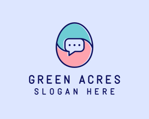 Egg Message Chat logo design