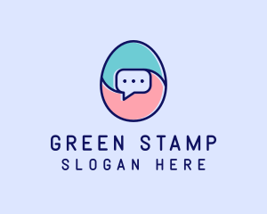 Egg Message Chat logo design