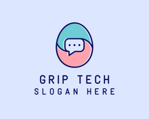 Egg Message Chat logo design