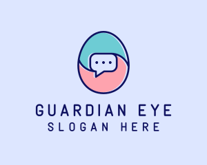 Egg Message Chat logo design