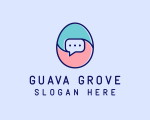 Egg Message Chat logo design