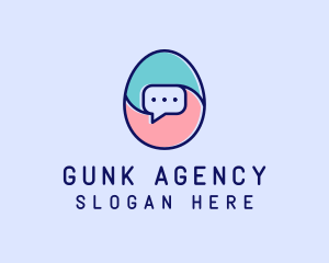 Egg Message Chat logo design