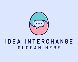 Egg Message Chat logo design