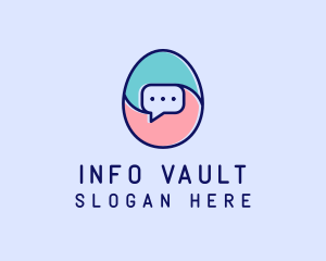 Egg Message Chat logo design