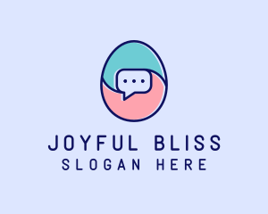 Egg Message Chat logo design