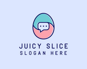 Egg Message Chat logo design