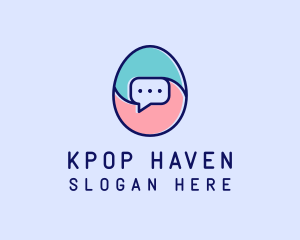 Egg Message Chat logo design