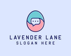 Egg Message Chat logo design