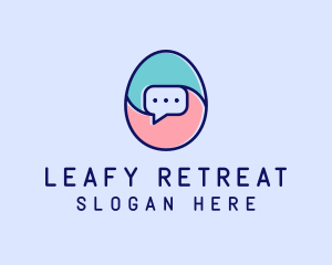 Egg Message Chat logo design