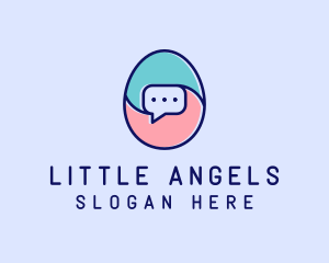 Egg Message Chat logo design