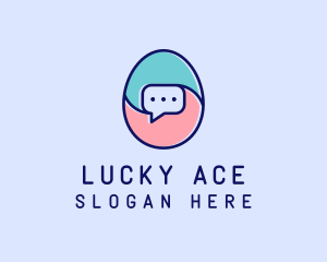 Egg Message Chat logo design