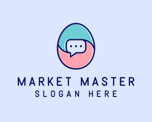 Egg Message Chat logo design