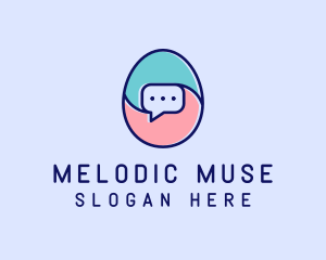 Egg Message Chat logo design