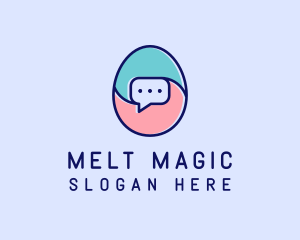 Egg Message Chat logo design