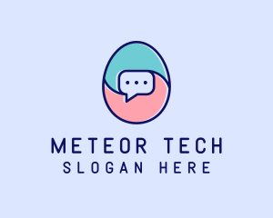 Egg Message Chat logo design