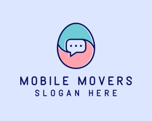 Egg Message Chat logo design