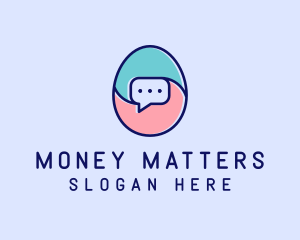 Egg Message Chat logo design