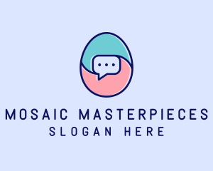 Egg Message Chat logo design