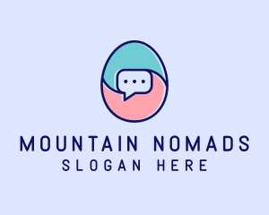 Egg Message Chat logo design