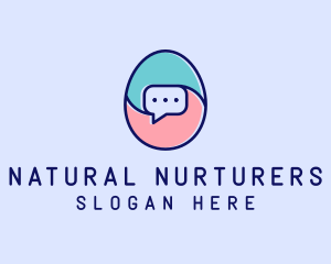 Egg Message Chat logo design