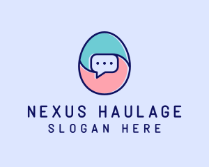 Egg Message Chat logo design