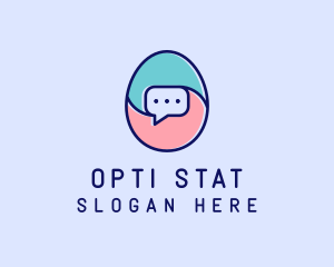 Egg Message Chat logo design