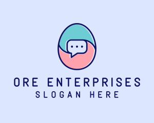 Egg Message Chat logo design