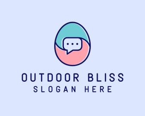 Egg Message Chat logo design