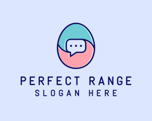 Egg Message Chat logo design