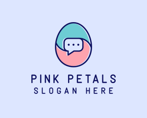 Egg Message Chat logo design