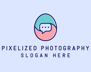 Egg Message Chat logo design