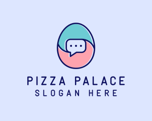 Egg Message Chat logo design