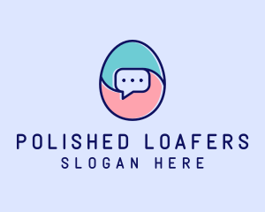 Egg Message Chat logo design