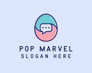 Egg Message Chat logo design