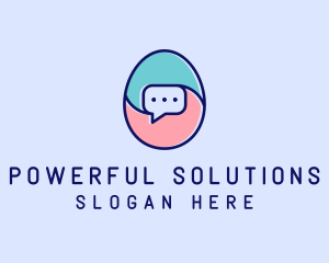 Egg Message Chat logo design