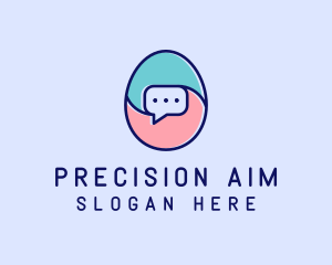 Egg Message Chat logo design