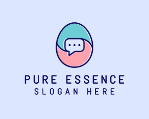 Egg Message Chat logo design