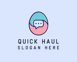 Egg Message Chat logo design