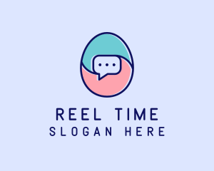 Egg Message Chat logo design