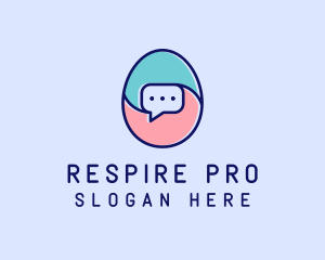 Egg Message Chat logo design