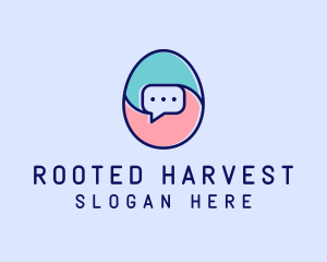 Egg Message Chat logo design