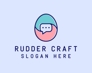 Egg Message Chat logo design