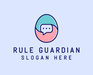 Egg Message Chat logo design