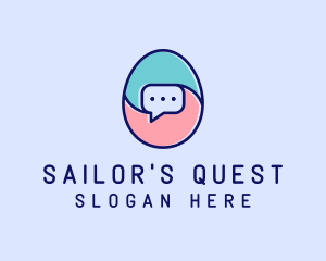 Egg Message Chat logo design