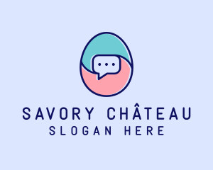 Egg Message Chat logo design