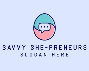 Egg Message Chat logo design