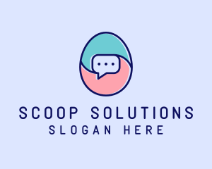 Egg Message Chat logo design