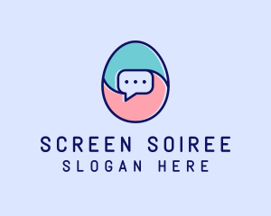 Egg Message Chat logo design