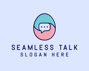 Egg Message Chat logo design