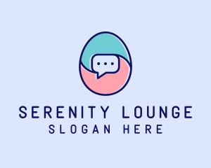 Egg Message Chat logo design